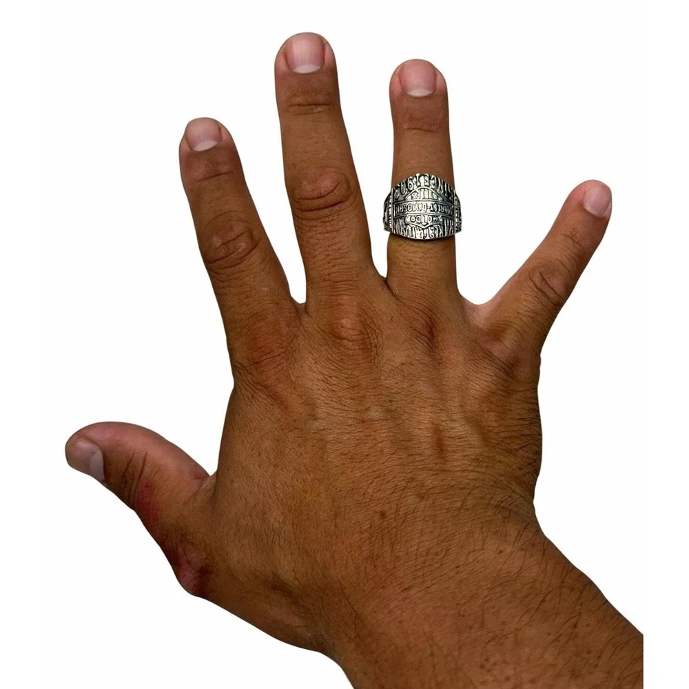 Harley Davidson Motor Cycles Ring Men's Silver Tone Zinc Alloy Ring Size 10.5